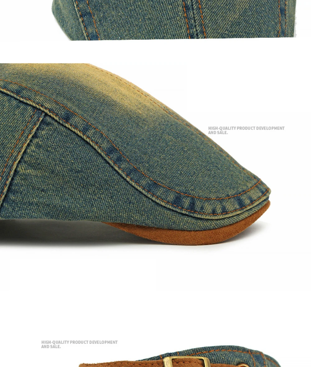 HT5042 Baskenmützen für Männer und Frauen Vintage Künstler Maler Baskenmütze Neue Frühling Sommer Herbst Ivy Flachmütze Herren Damen Denim Baskenmütze – Detail 7