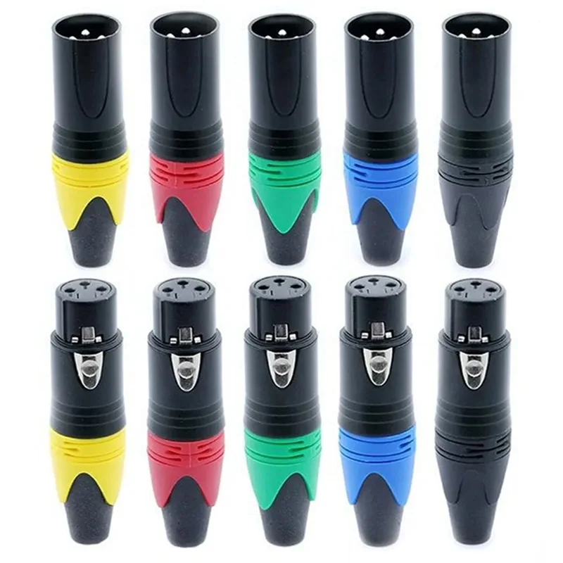 4/10/20pcs 3Pin XLR Female Jack Male Plug 3 Pole XLR Socket Microphone Connector Amplificador de audio Audiophile