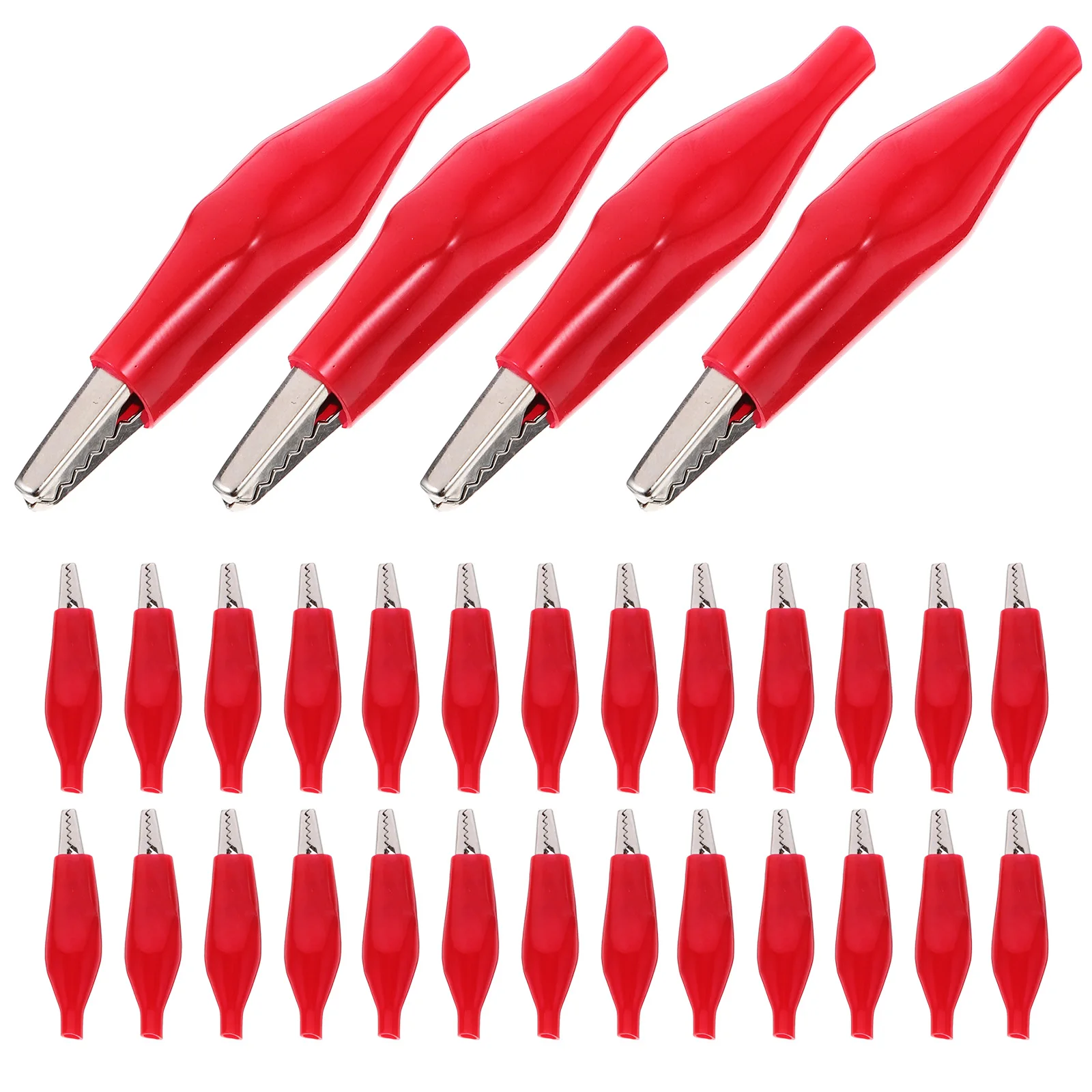 

30pcs Large Alligator Clips Colored Insulator Covers Electrical Testing Clamps Cable Leads Wires Crocodile Electric