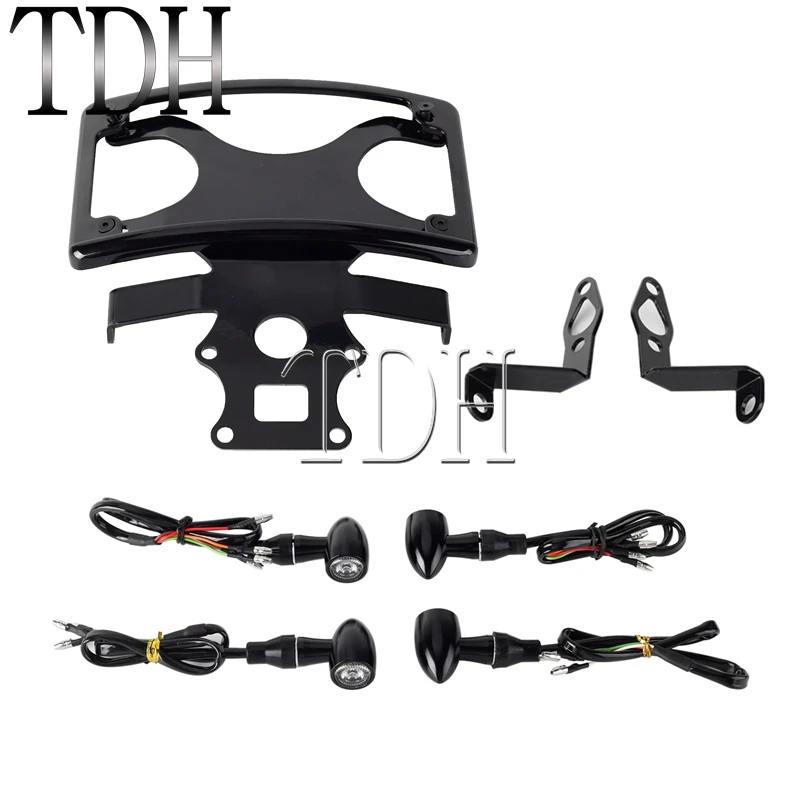 Motorcycle License Plate Holder W/ Turn Signal Indicator Lamp Front Turn Signals Bracket Kit for Harley Sportster S 1250 RH1250S image 6