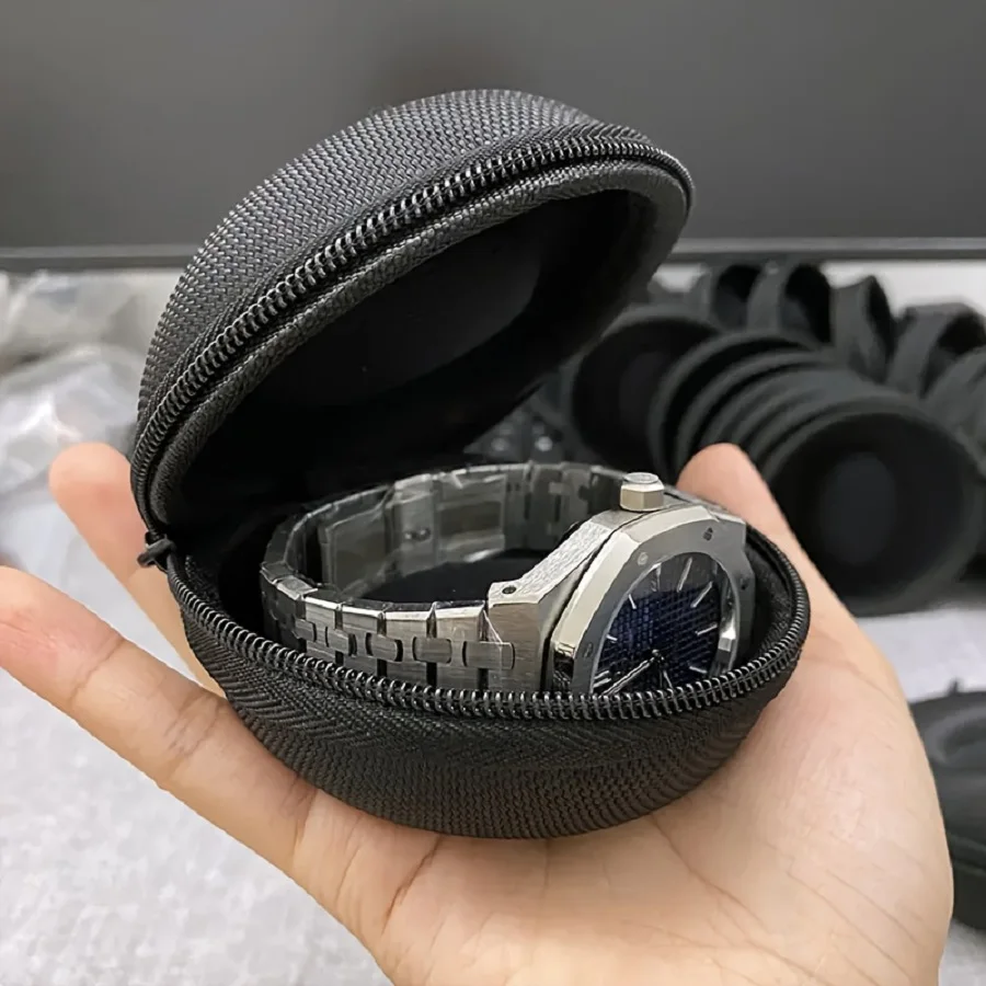 1 ชิ้นแบบพกพาซิปกรณีนาฬิกาเดินทาง, ป้องกันฝุ่นกล่องเก็บนาฬิกาเดียวสําหรับนาฬิกาข้อมือและนาฬิกาสมาร์ท