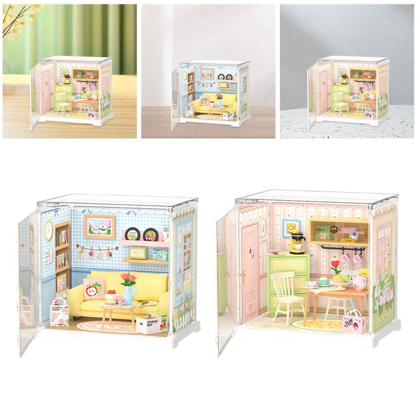 Casa de muñecas en miniatura DIY con muebles, casa de juguete artesanal, Kit de bloques de construcción, Mini modelo de casa para niños, niñas, amigos y niños