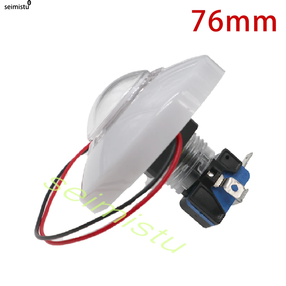 76 mm 12 V bunte, lichtbeleuchtete Knopf-Kantenschalter, Flipper-Teile, DIY-Arcade, Mini-Kran-Spielklauen-Verkaufsautomat – Detail 10
