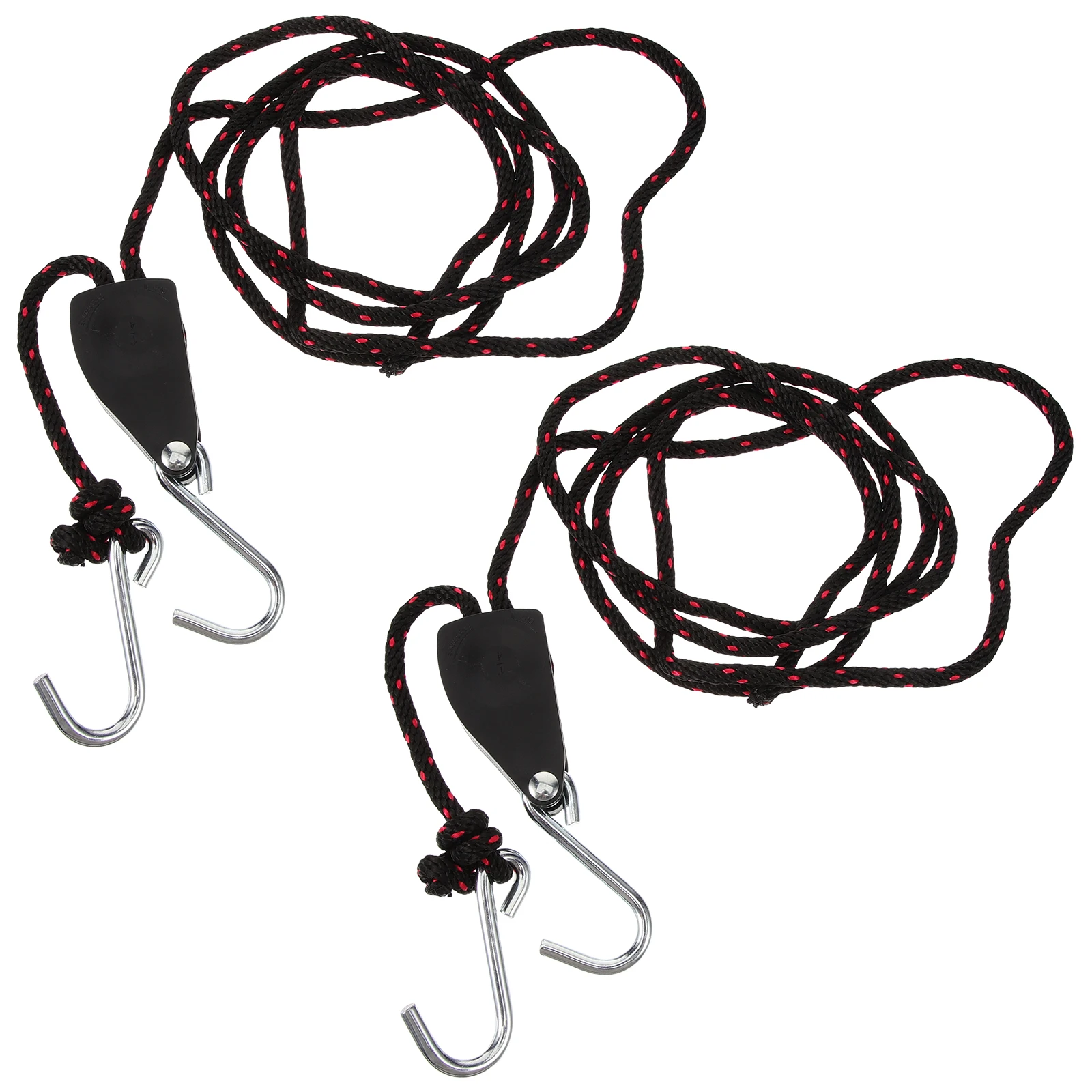 

2 PCS Hangers Heavy Duty Pulley Rope Lanyard Canoe Tie down Belt Ratchet Straps