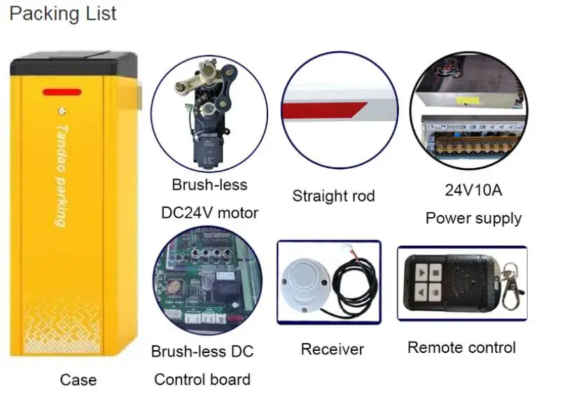 Speed Parking Lot Gate Barrier 24V DC Brushless Motor Smart Automatic Boom Barrier Gate Traffic Barrier with DIY Straight Rod