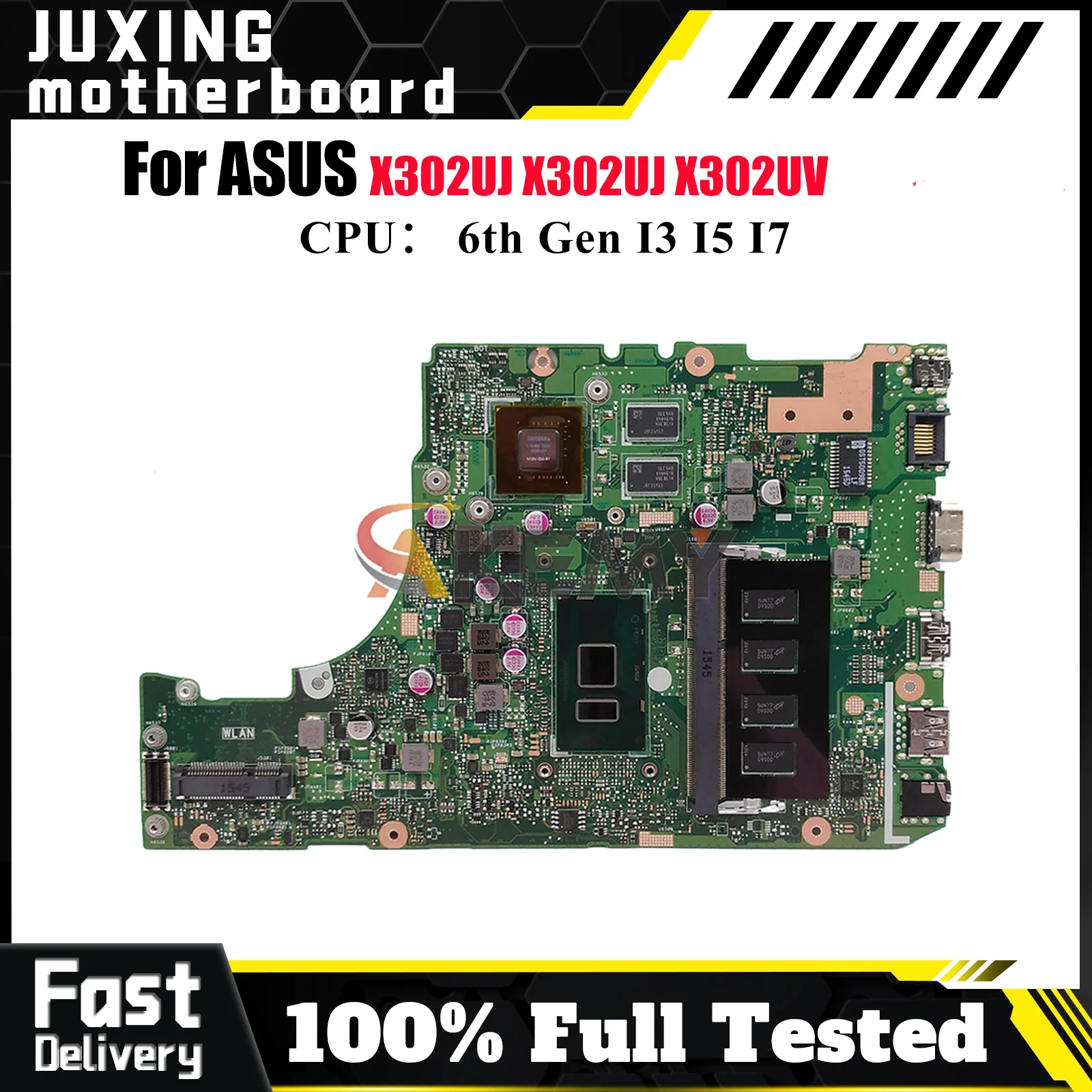 

X302UJ Laptop Motherboard For ASUS VivoBook X302UV X302UJ X302U Notebook Mainboard With I3 I5 I7 CPU 100% tests OK fast shipping