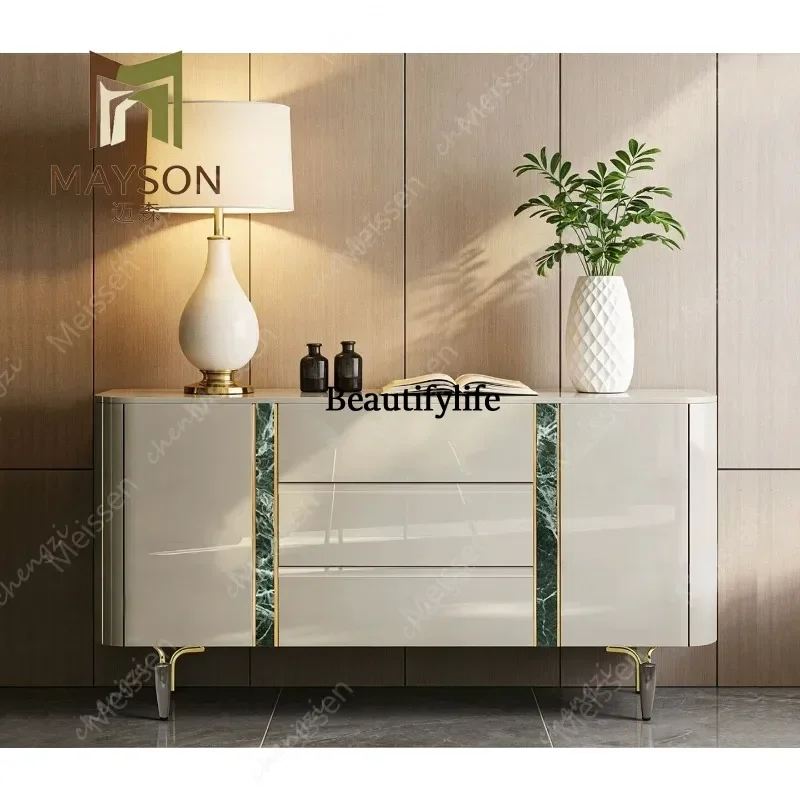 cqy Premium paint dining side cabinet Italian light luxury door cabinet is decorated against the wall side cabinet partition