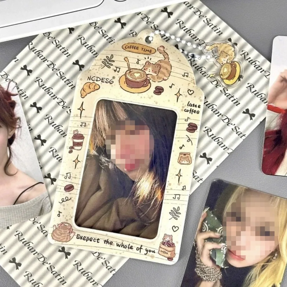 

Trendy Cat Card Holder PVC Creative Korea Idol Photo Protective Cover INS with Pendant Photocard Holder