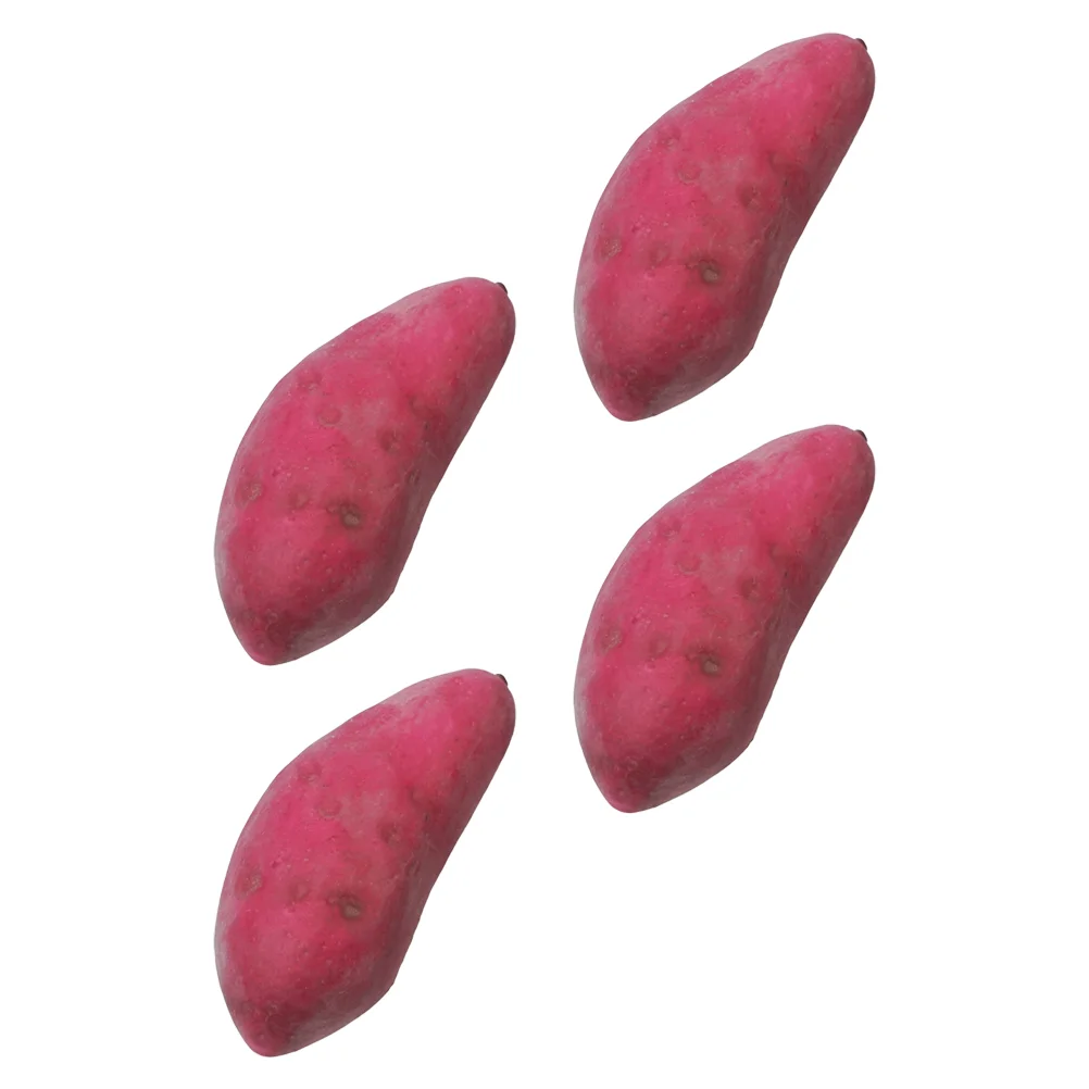 4 Pcs Vegetable Model Fake Sweet Potato Lifelike Foams Decorations Drying Rack Ornaments Vegetables Realistic Child