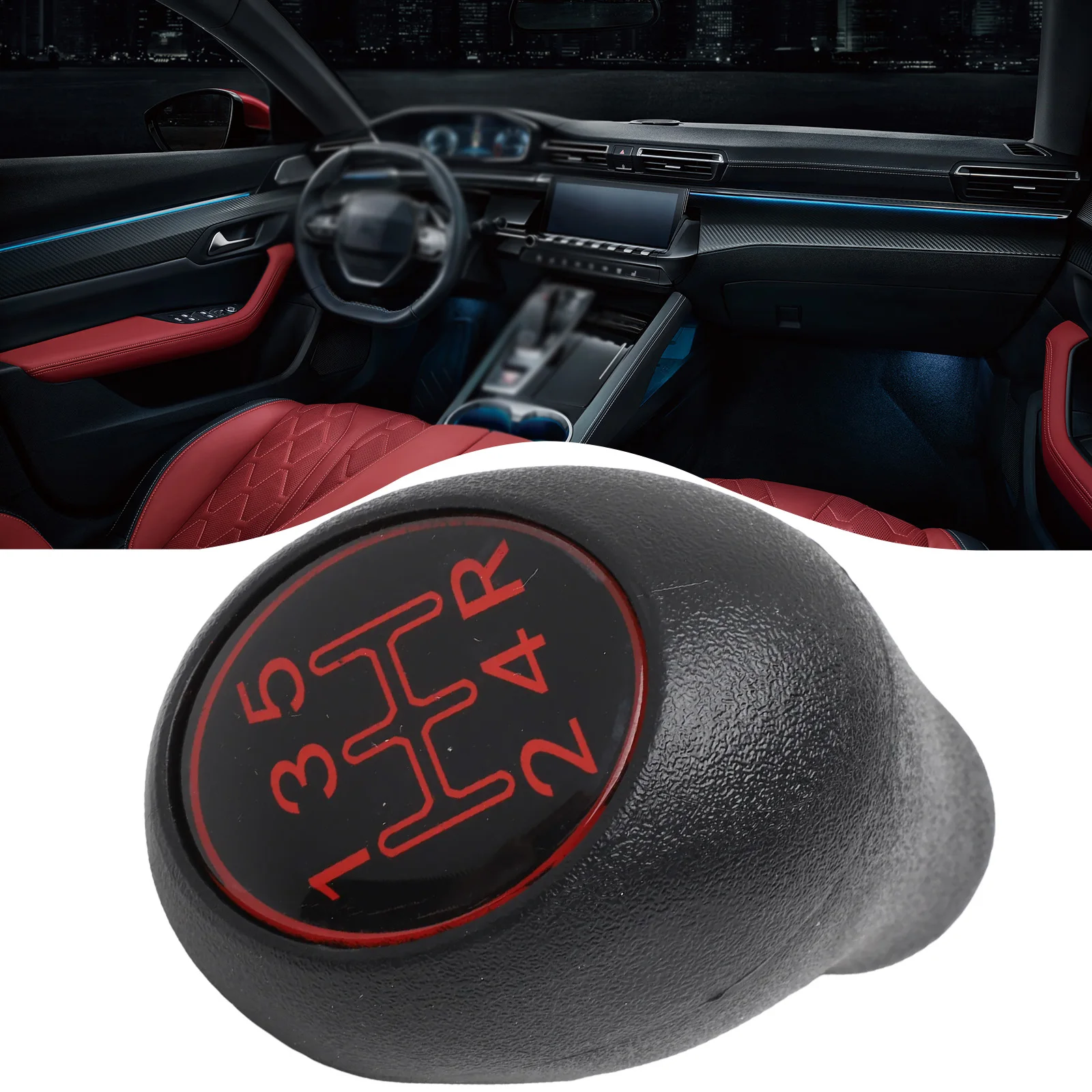 

Car Interior Upgrade Gear Shift Knob Hassle-Free Upgrade Perfect Fit For Models Plastic Red Shift Knob Car Modification