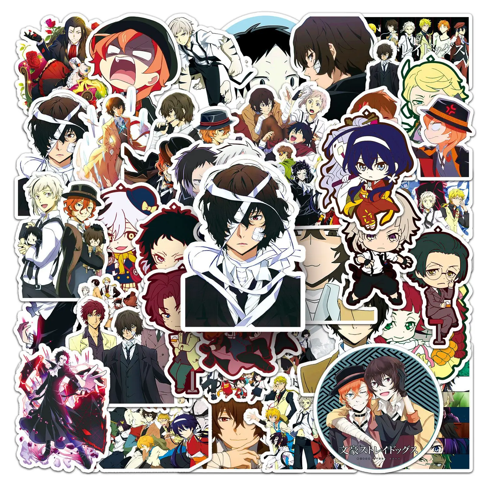 10/50PCS Anime Bungo Stray Dogs Sticker Cartoon Cool Graffiti Waterproof Decal Toy for Phone Case Water Cup Bicycle Guitar