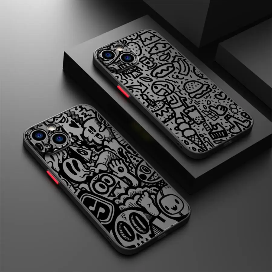 

Cool Art Graffiti Funda Back Phone Cover Case for iPhone 17 Pro Max 16 Plus 14 7 8 SE 13 Mini 15 XS XR 12 Air 11