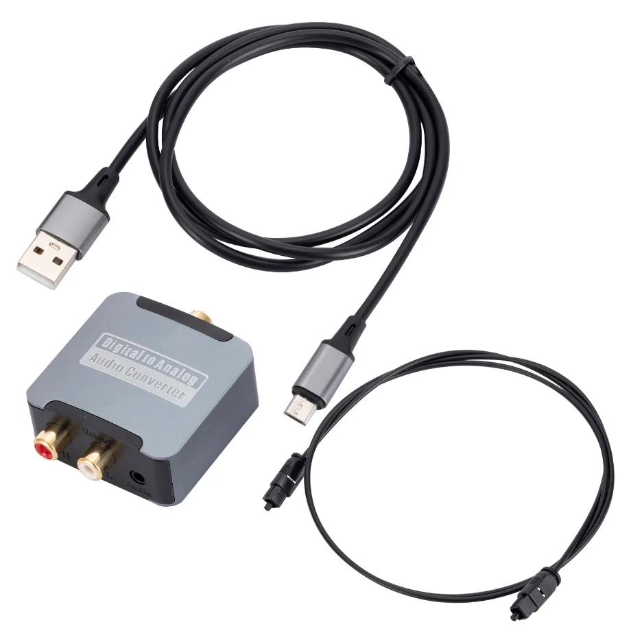 DAC Digital-Analog-Audio-Konverter, optisches SPDIF, Toslink, Koaxial-Eingang zu L/R, RCA, 3,5-mm-Klinkenstecker, Kopfhörerverstärker-Ausgang