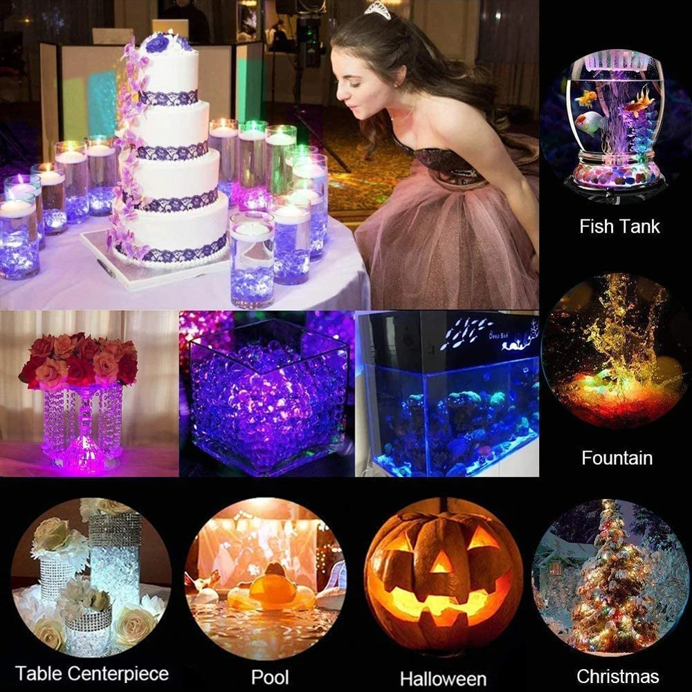 10 Pieces Submersible LED Tea Light with Remote Battery Operated Color Changing Tealights for Wedding Centerpiece Decoration