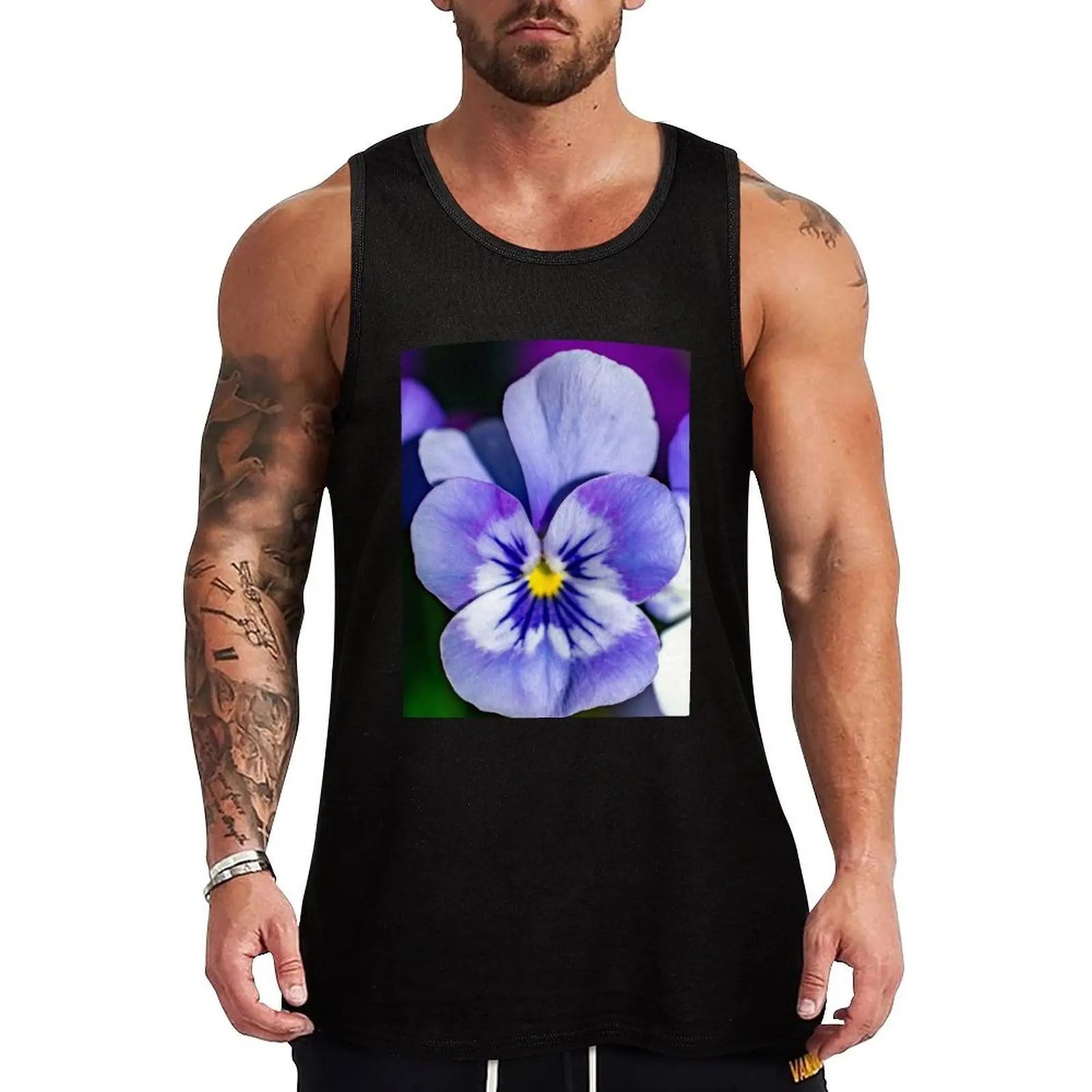 Spring Purple flower Tank Top Solid Basic Tank Top Comfort Breathable Sleeveless