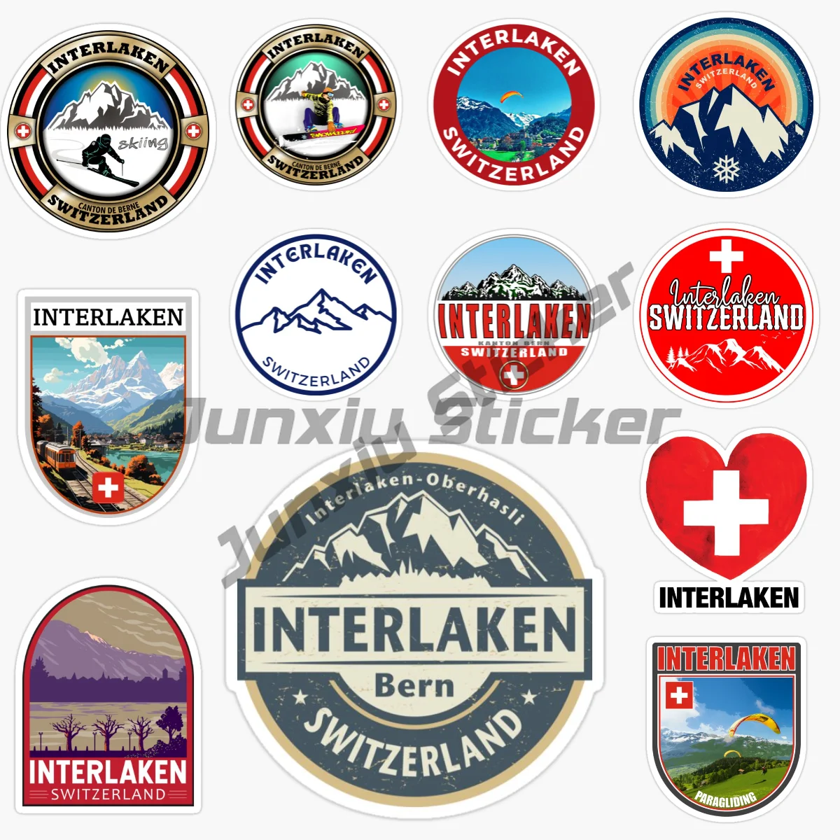 

INTERLAKEN Switzerland Car Sticker Motorcycle Vinyl Bumper Truck Car Wall Room Bicycle Van Window Decorate PVC Decals