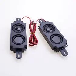 1pair 8R10W 45*150*21MM Multimedia Double Diaphragm Speaker For Advertising With Wire Embedded Box Loudspeaker PU Edge Black Cap