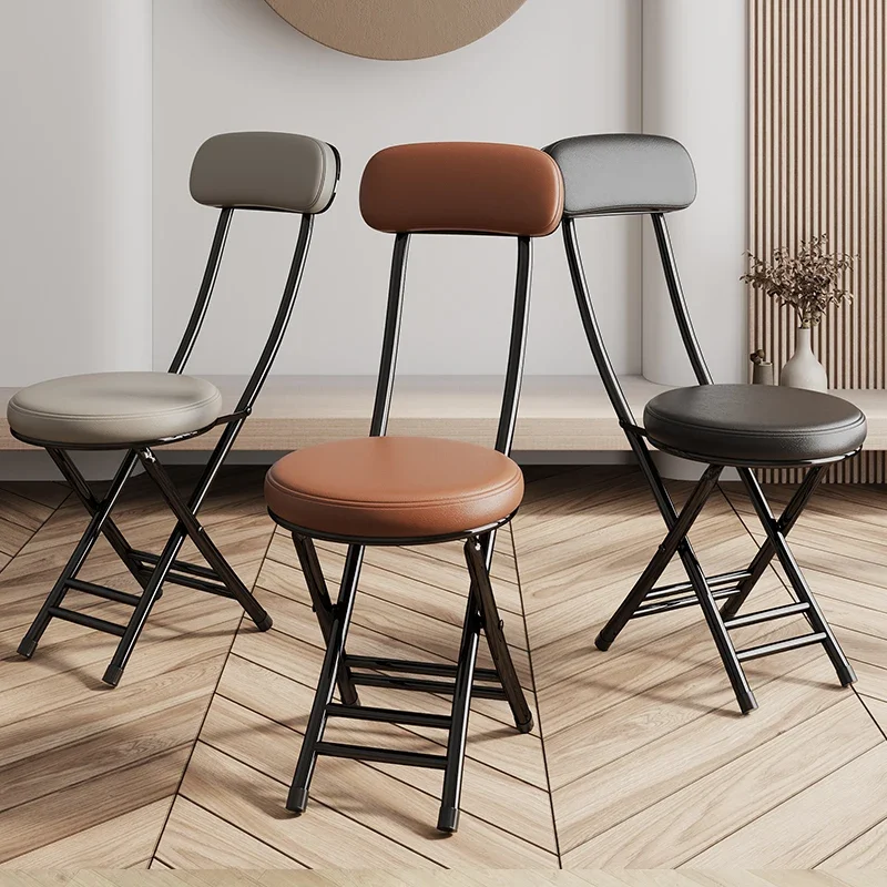 Multi - func Folding Chair: Home Backrest, Dorm Round Stool, Portable for Rentals, Bestseller