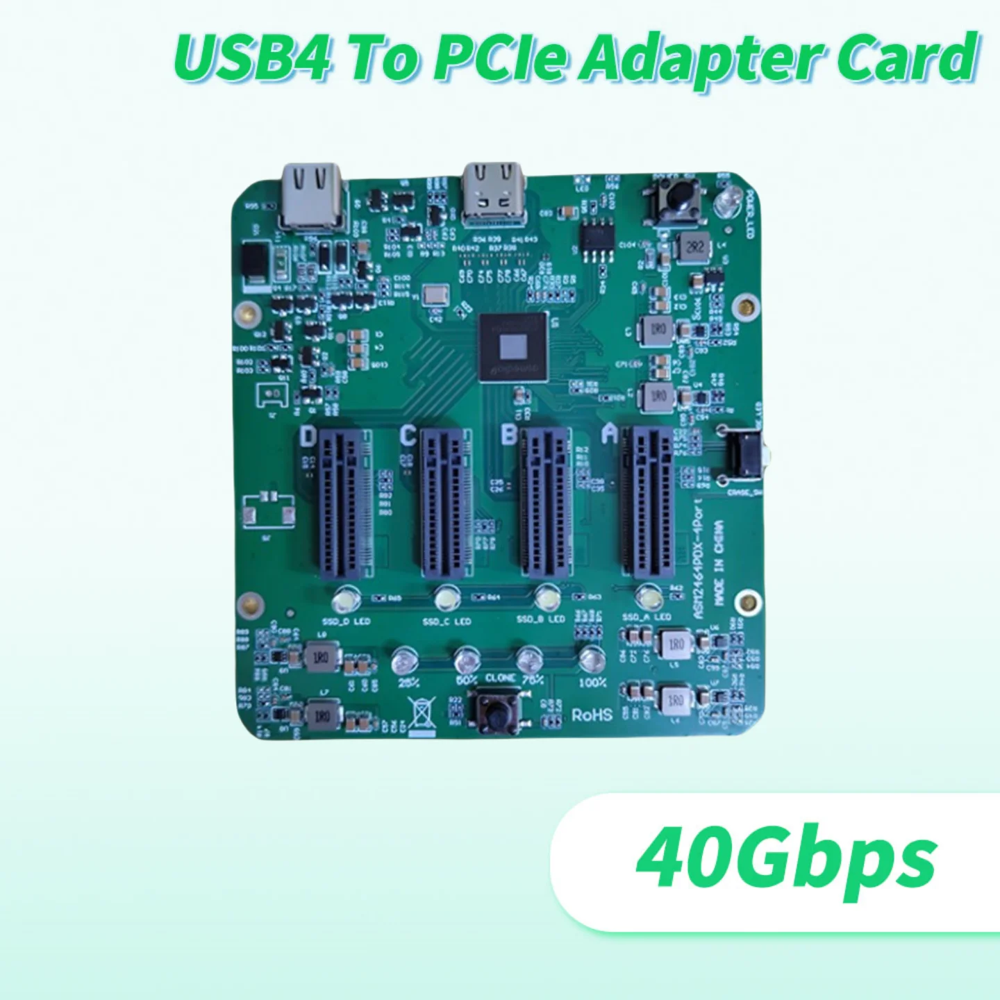 

USB4/Thunderbolt к 4 канала 10G NVMe/M.2 PCIe адаптерная плата массива карты Asm2464pdx основное управление 40 Гбит/с высокоскоростной дубликатор