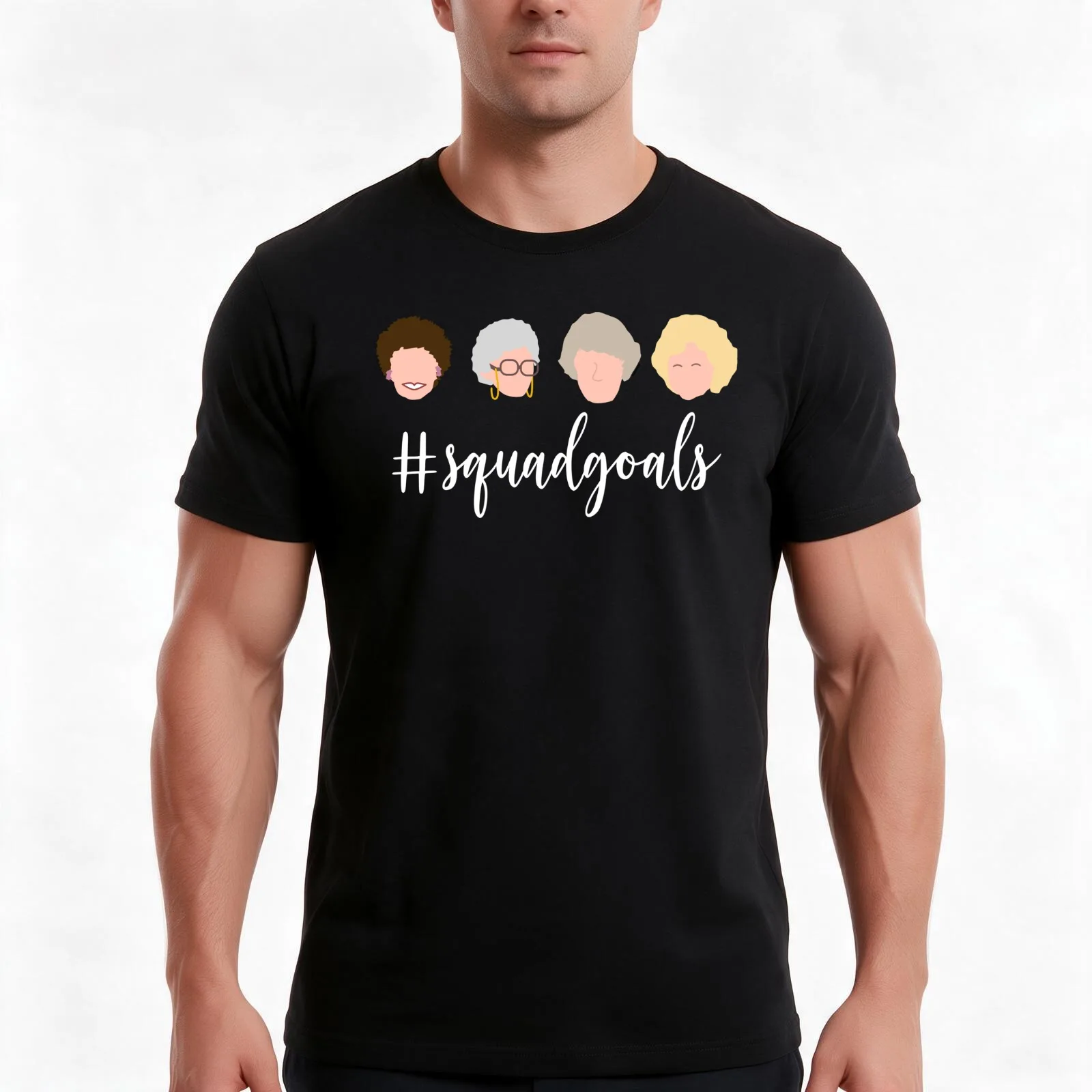 GG Squadgoals T-Shirt, Summer Casual Cotton Tee, Oversized Streetwear Tops, Vintage Graphic Print, Loose Fit Short Sleeve