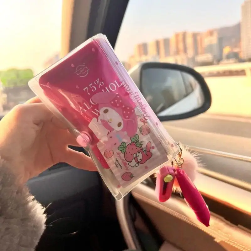 Japońskie Kawaii Sanrio Hello Kitty moja melodia kreatywne peryferyjne kreskówki Pvc przezroczysta torba do przechowywania prezenty dla przyjaciół