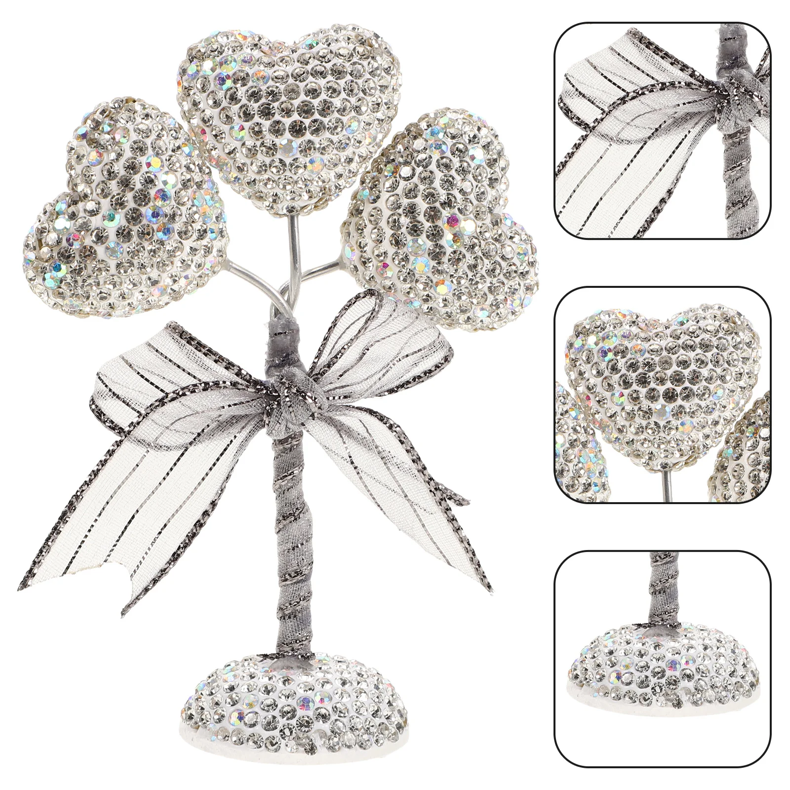 

Heart Shaped Car Dashboard Ornament Bling Rhinestone Decorative Interior Accessory Vehicle Decoration Gift For Family Friends