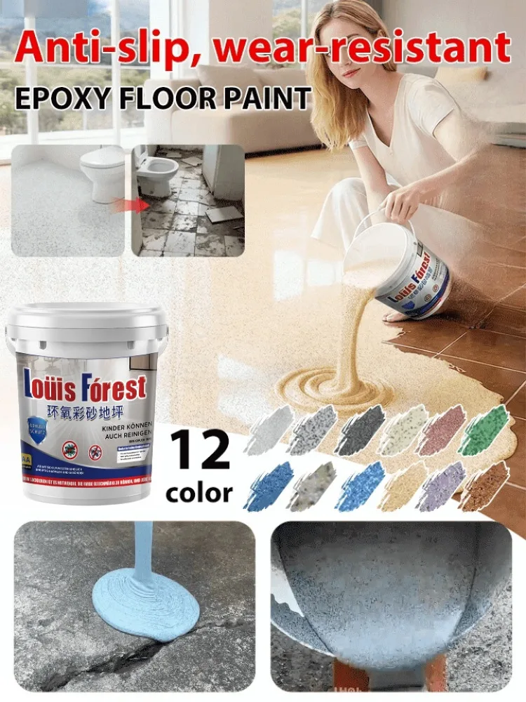 500G Epoxy Resin Floor Paint Durable Self-Leveling Easy Application High Performance for Home Renovation and Industrial Flooring