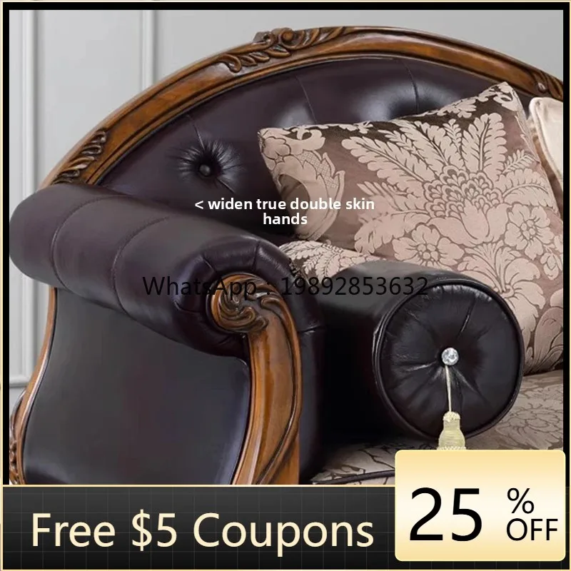 

ZZ retro living room concubine chair European leather recliner lazy sofa chair bedroom engraved advanced