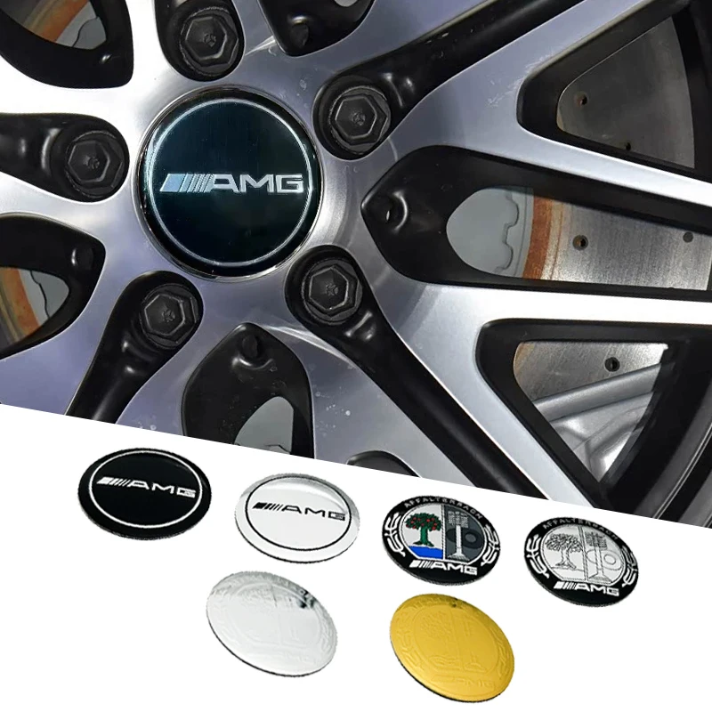 4Pcs 56mm Outer Diameter for Mercedes Benz Car Wheel Hub Sticker AMG W203 W204 W205 W209 W210 W211 W212 W176 W166 Rim Decoration