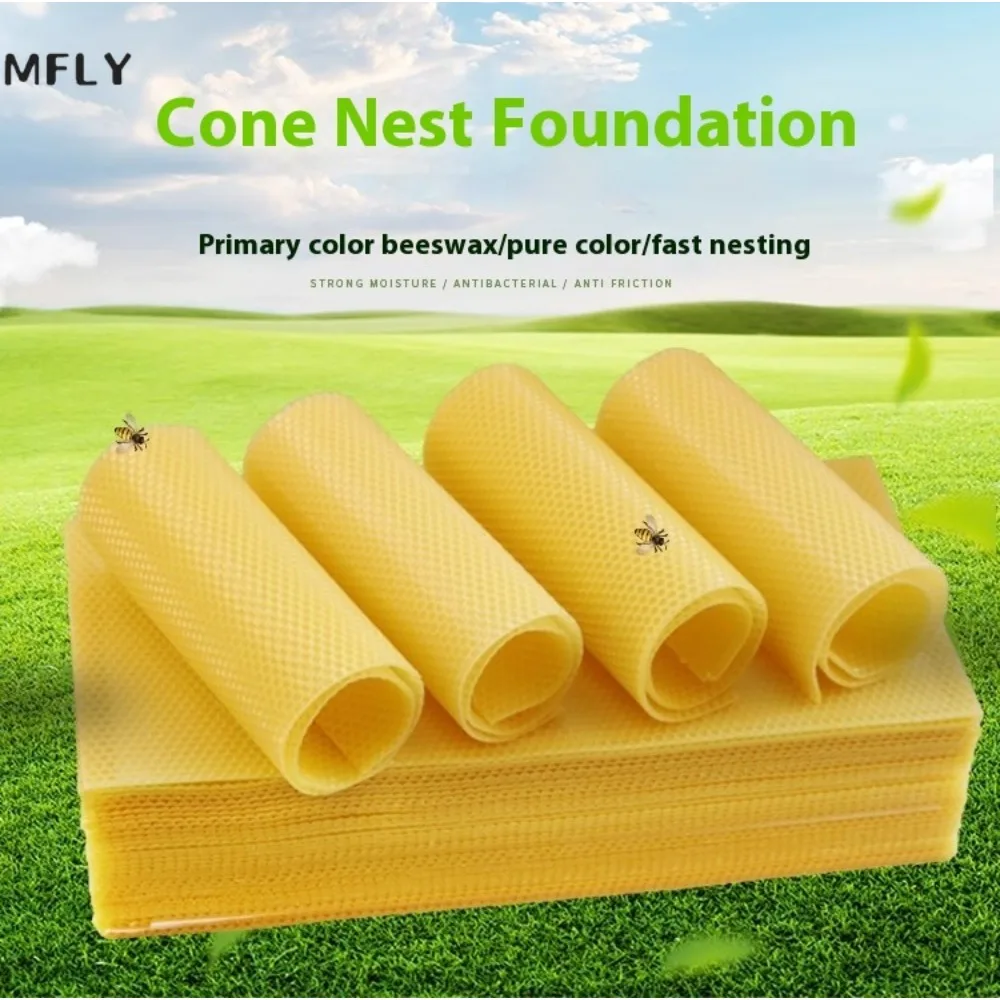 30Pcs Honeycomb Foundation Bee Wax Foundation Sheets Paper Candlemaking Beeswax Flakes Beekeeping Tool