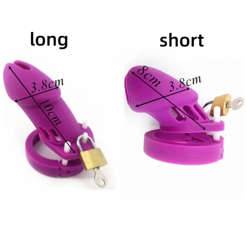 8 Color Silicone Penis ring Male Chastity Cage Device Lockable Cock Cages BDSM Sex Toys with 5 Cock Ring Penis Sleeve for Men