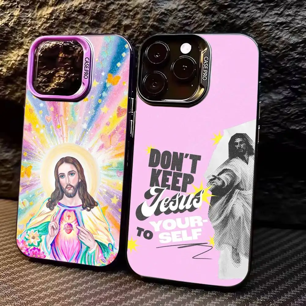 

B-Bible P-Philippians Jesus Colorful Silver Back Phone Case For IPhone 17 16 15 14 13 12 11 Plus Pro Max Plus