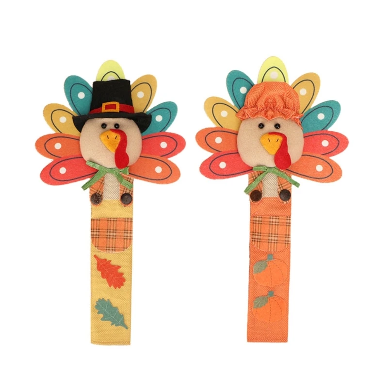 Truthahn-Kühlschrankgriffabdeckungen für Herbst-Küchen-Thanksgiving-Akzent 3XUF – Detail 1