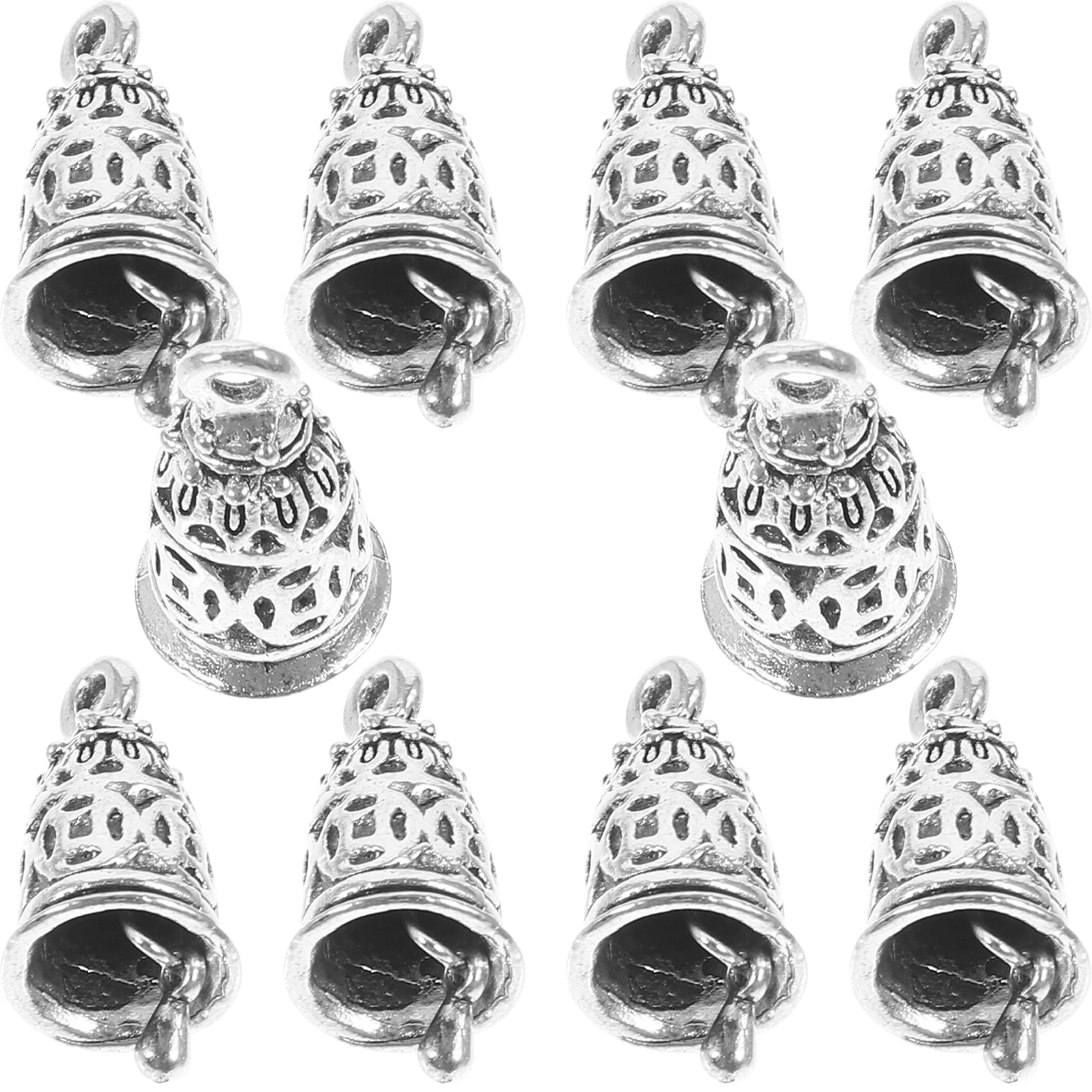 

10 Pcs Bell Pendant Charms for Jewelry Making Vintage Ornaments Zinc Alloy Necklace Supplies Bells