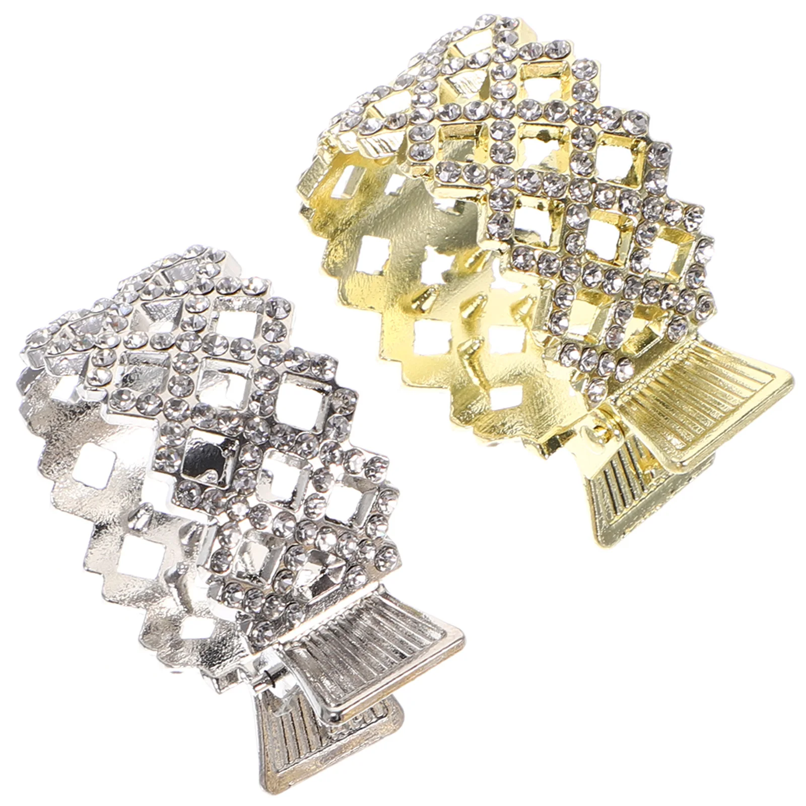 

2Pcs Rhinestone Hair Clips for Women Metal Ponytail Claw Accessories Thin Thick Hair Girls Mother Banquet Party