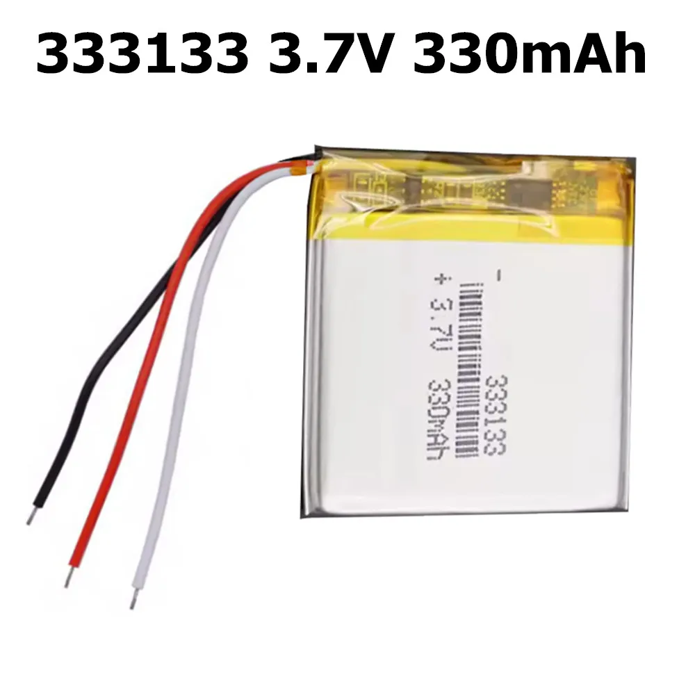 1-10pcs 333133 3.7V 330mAh Thermistor NTC 3 Wires Polymer Lipo Battery For GPS Driving Recorder Car Camera Bluetooth Speaker