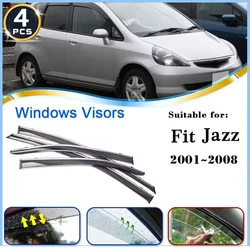 Car Window Visors for Honda Fit Jazz Hatch GD3 2001~2008 2005 Auto Accessories Deflectors Awing Trim Sun Windshield Rain Eyebrow