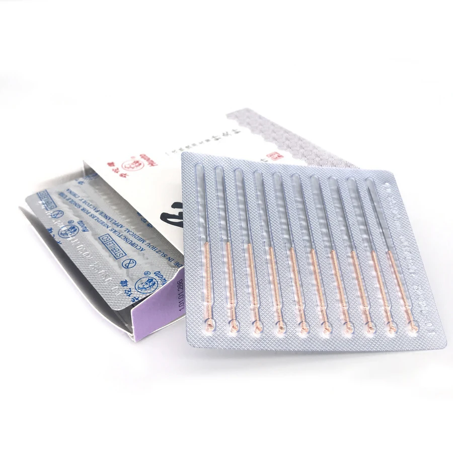 100 pieces/box Copper handle medicine acupuncture Hwato Disposable Needle for Relieve pain