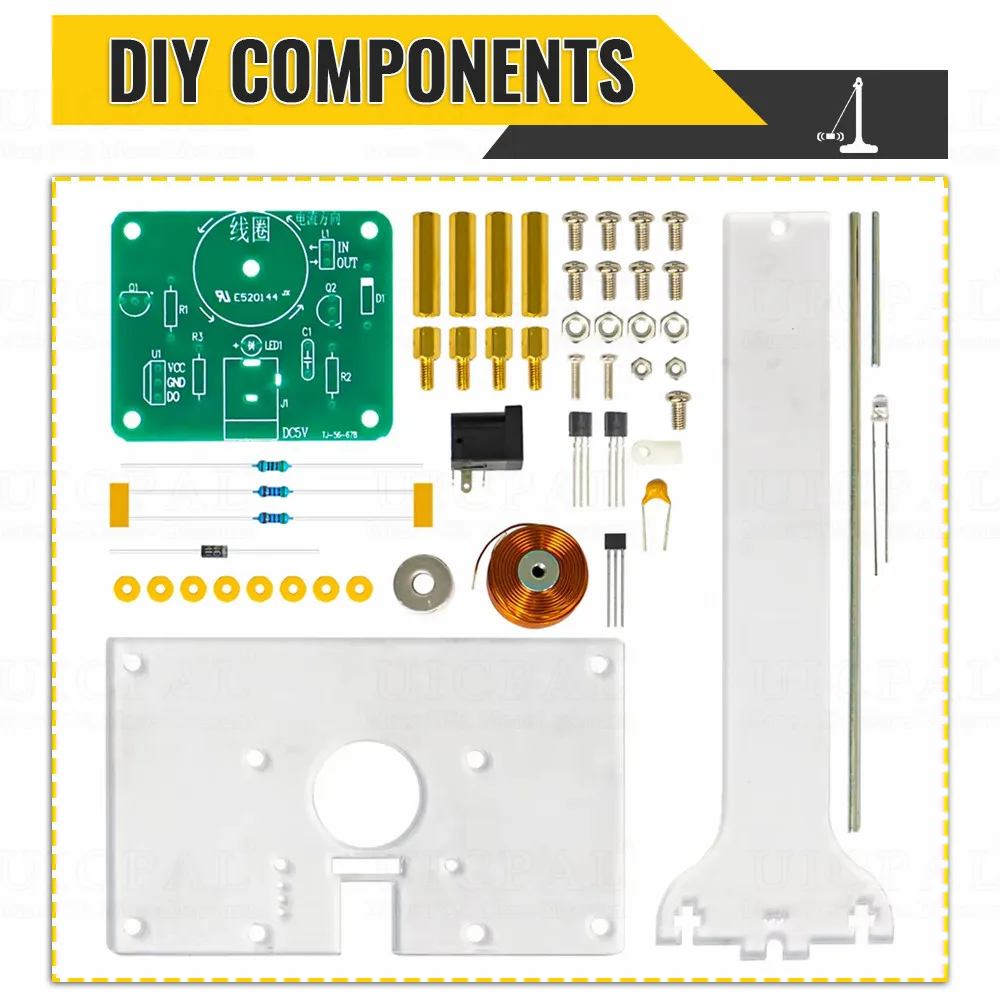 DIY Electromagnetic Swing Experimental Electronic Kit 5V Power Supply with LED Flashing Sensing DIY Electronic Kit Soldering Pro