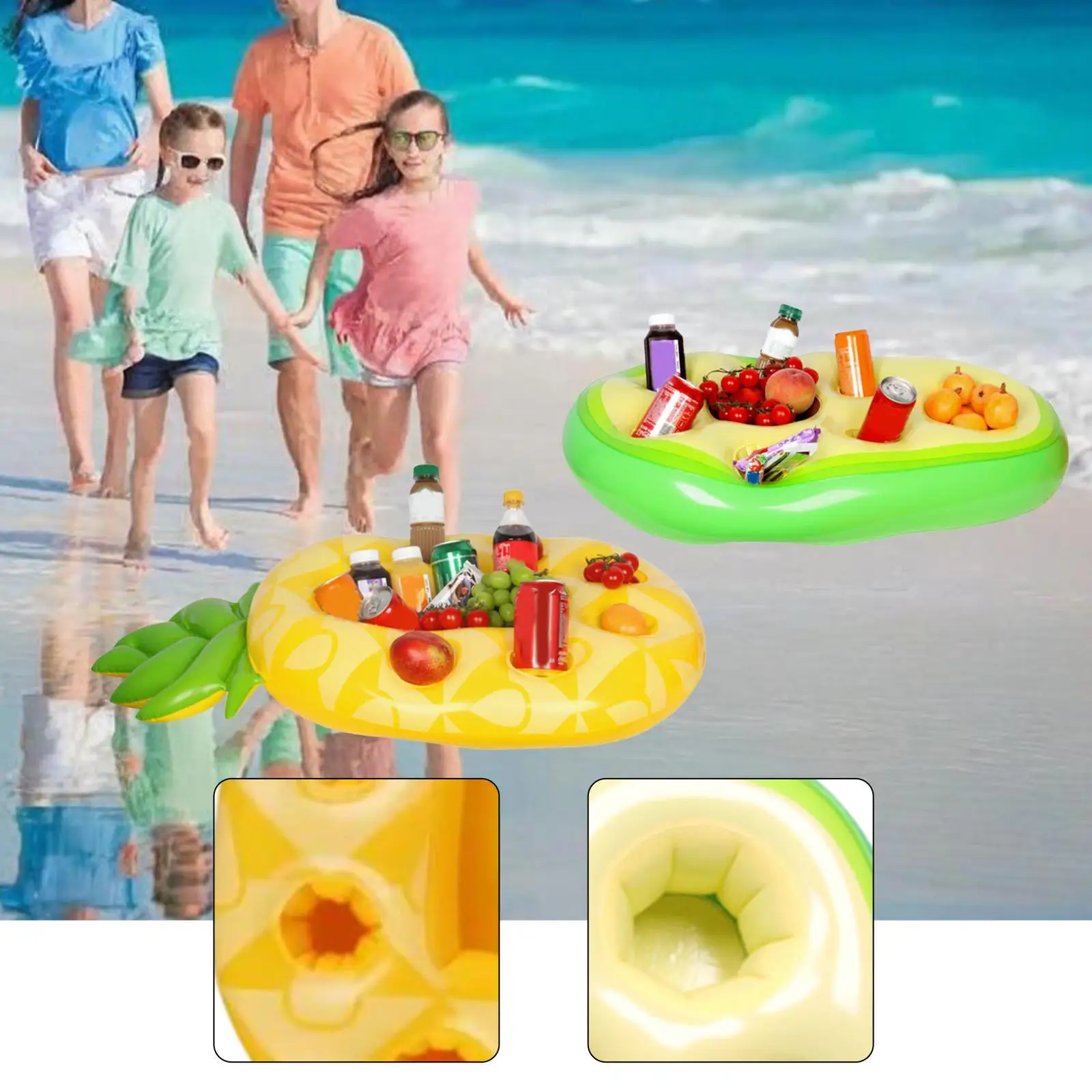 

Inflatable Floating Drink Holder Beverage Food Holder, Refreshment Table Tray, Buffet Serving Bar for Swimming Pool Accessories