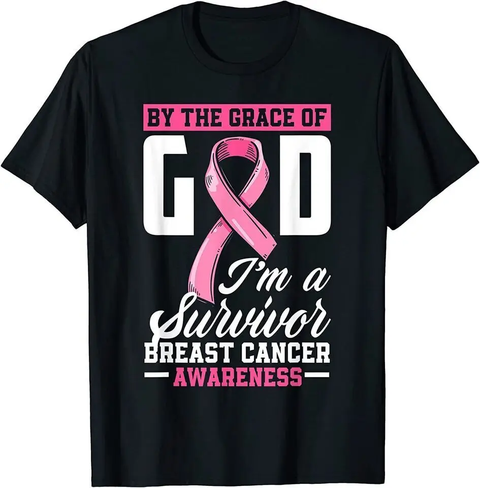 

New By The Grace God I'm A Survivor Breast Cancer Survi Unisex Funny T-Shirt USA