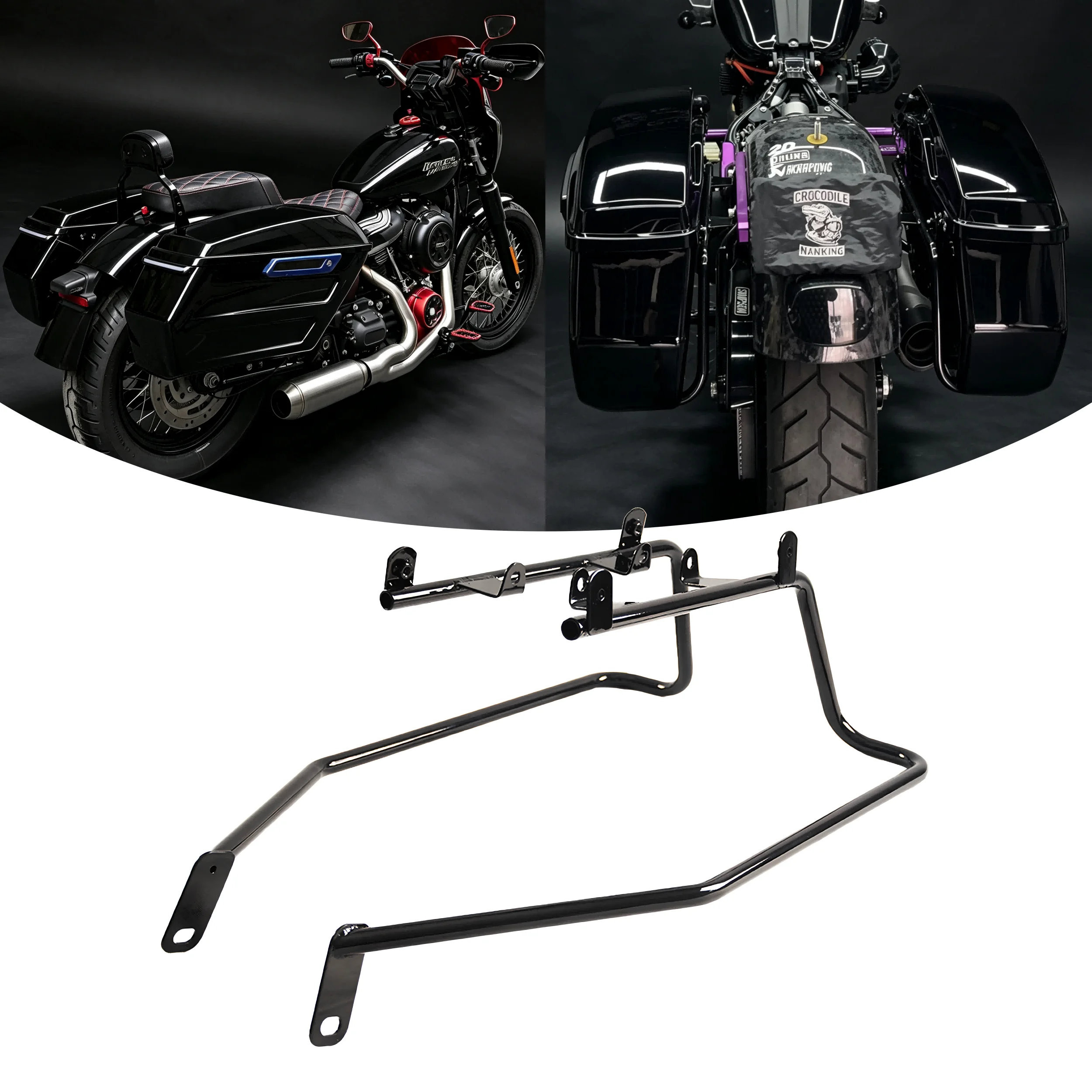 Motorcycle Saddlebag Conversion Kit Saddle Bag Mount Support Bracket for Harley Softail Low Rider and Low Rider S 2018-Up