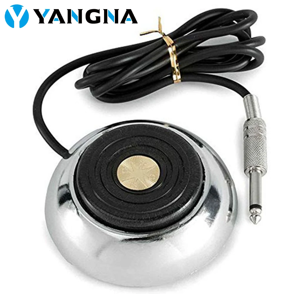 Tattoo Foot Pedal 360 Degree Round Stainless Steel Tattoo Machine Pedal Foot Switch 5 Ft Power Cord Foot Control Tattoo Supply