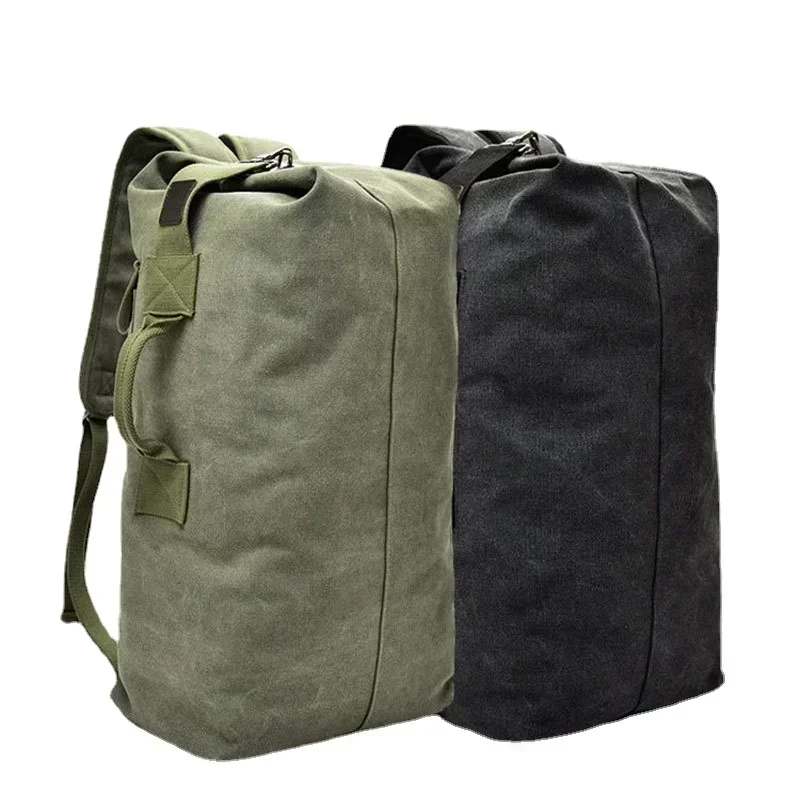 

Large Capacity Travel Climbing Bag Tactical Backpack Women Bags Canvas Bucket Bag Shoulder Sports Bag Male Flashlight holster P