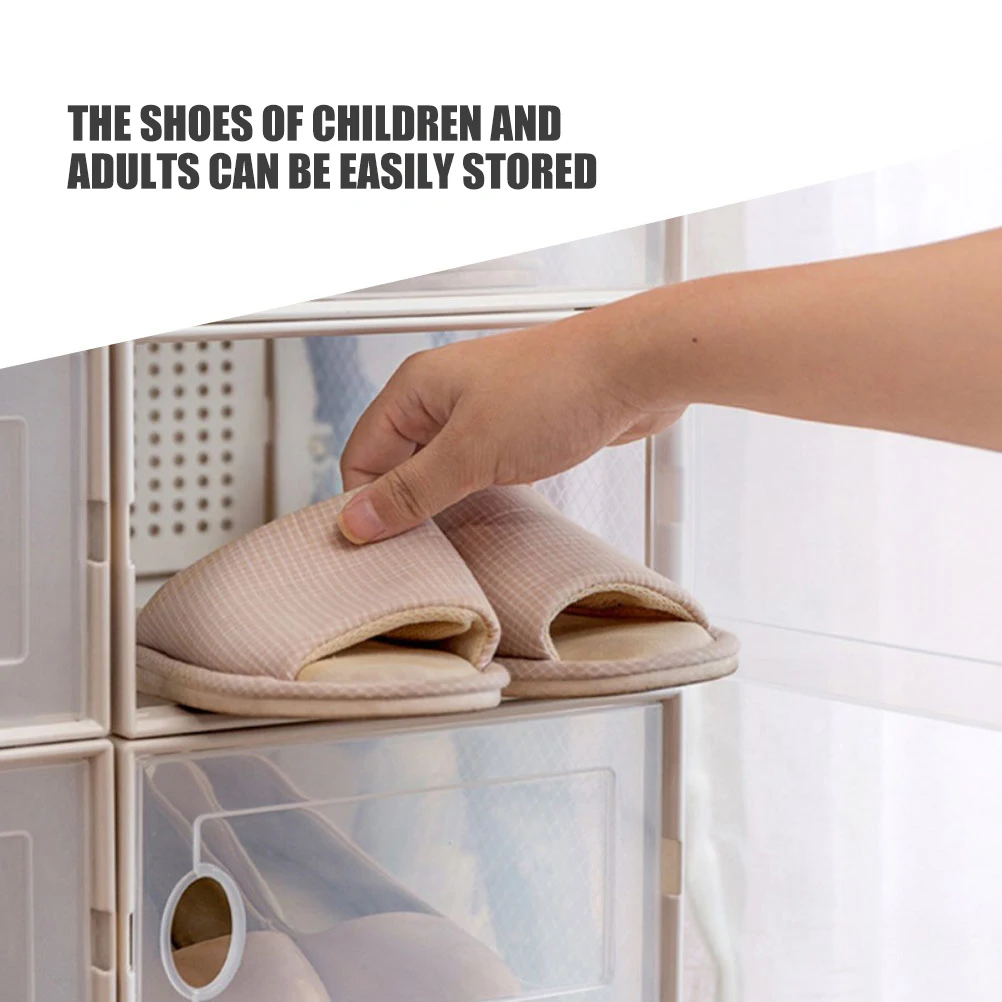

1pcs Case Thickened Pp Abs Stacking Shoes Organizer Transparent Household Container For Sneakers Slippers Sports Shoes Home