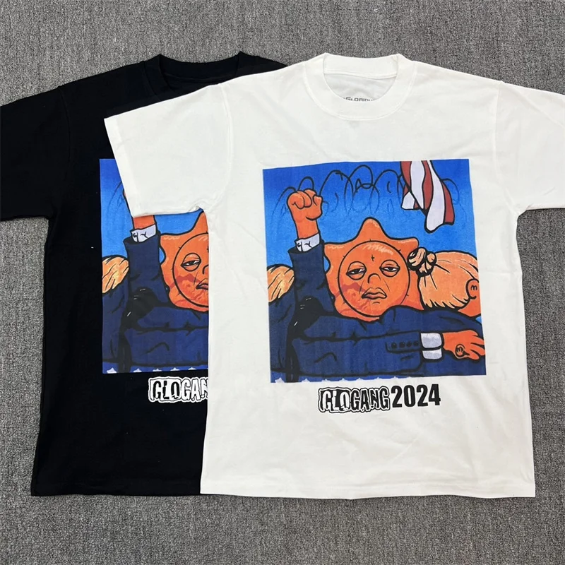 

Короткая футболка унисекс с принтом Glo Gang