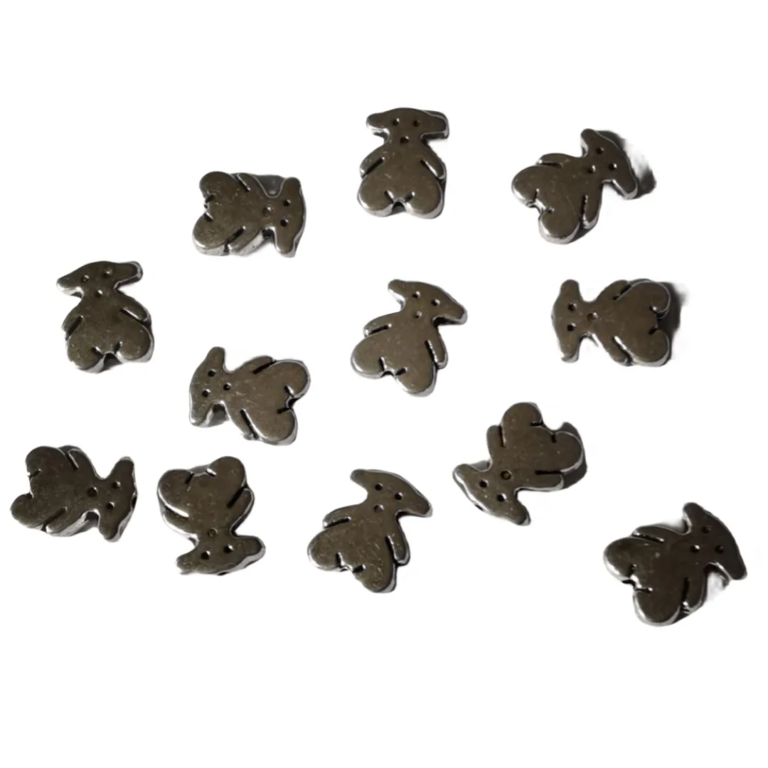 

60PCS Antiqued Silver Metal Bear Spacer Beads for Jewelry Making 11.5x9mm