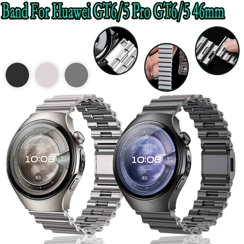 

Ремешок из нержавеющей стали для Huawei GT6/5 Pro GT6/5 46 мм, универсальный плетеный ремешок с магнитной пряжкой для Huawei GT6 GT6 Pro