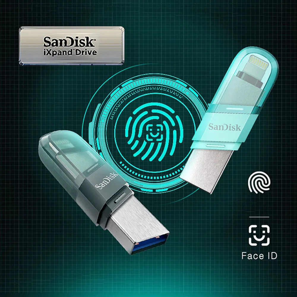 Imagem -05 - Flash Usb Sandisk-ixpand Conectores Lightning e Usb tipo a 2-em1pen Drive Usb 3.0 Usb 3.1 Unidade