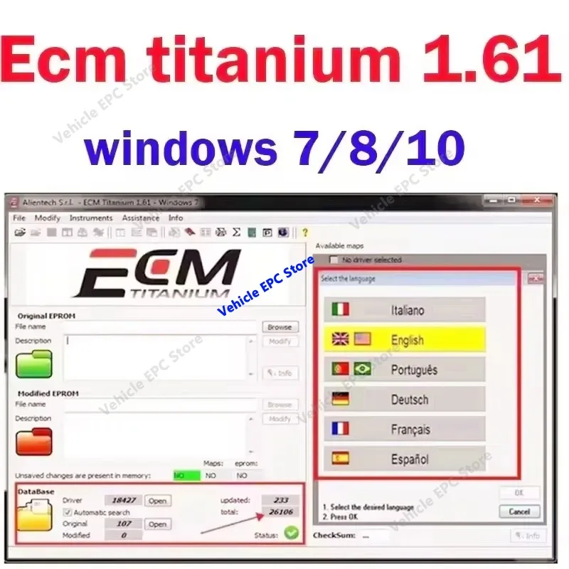 Winols 4.7 ECU Tuning Tool+ECM Titanium 26K Database Immo Service Tool V1.2 For BMW/Mercedes/VAG Damos 93GB Video Guide Update